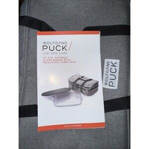 Wolfgang Puck Cookware Glass Baker 9X13 Covered W/ Carry Case & Addition Compart